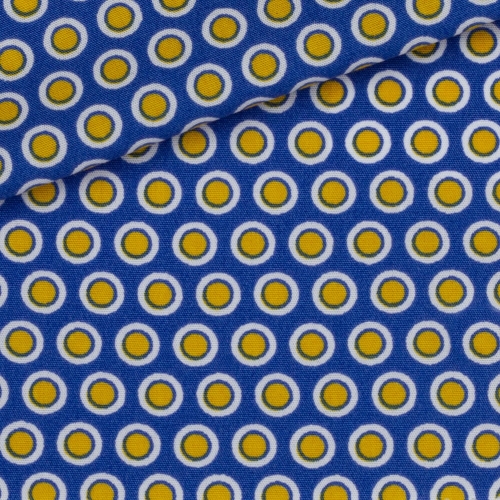 Popeline Motif Bleu Jaune